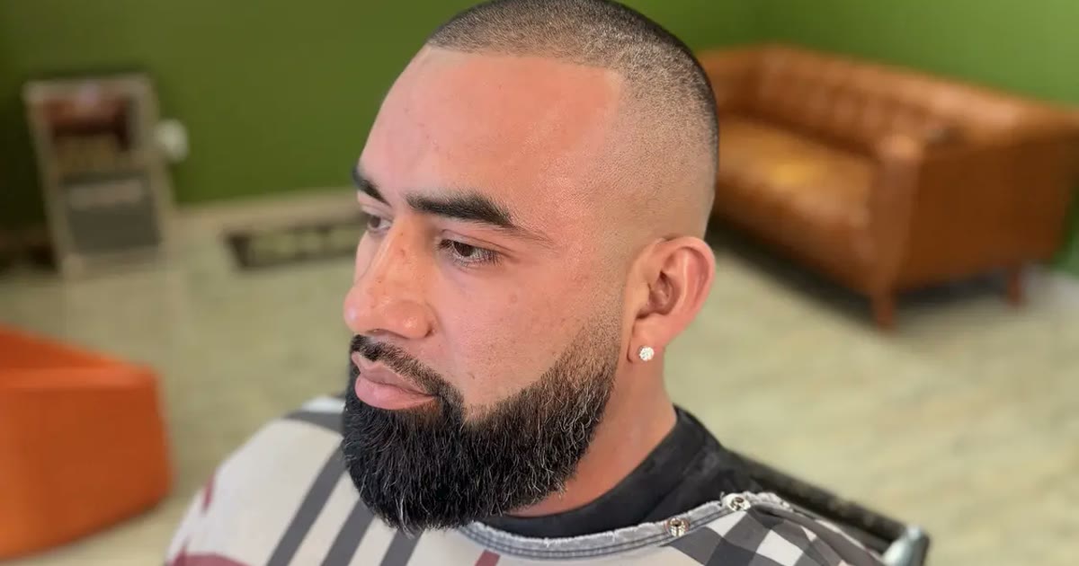 A crisp skin fade that stays sharp for about two weeks