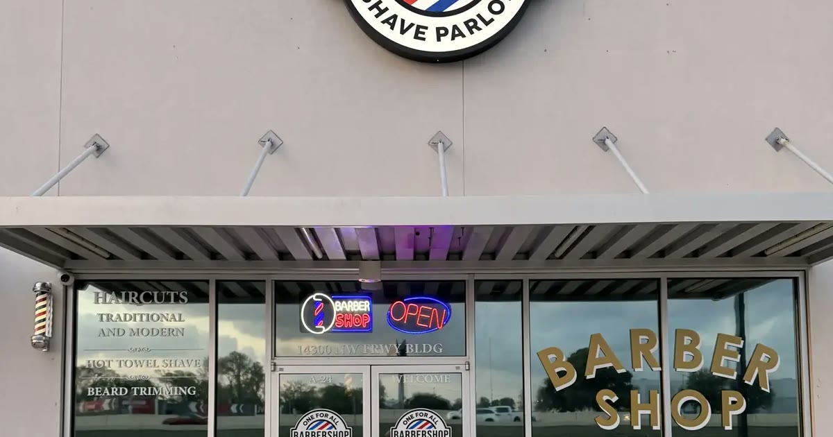 One For All Barbershop storefront in Northwest Houston